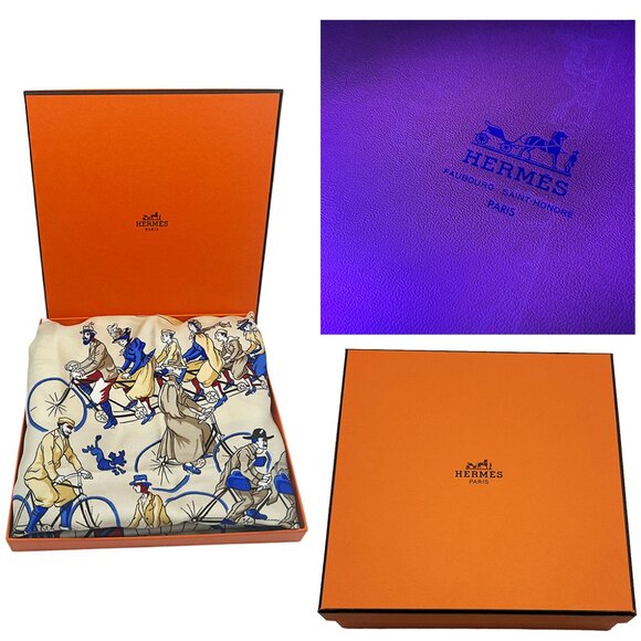 HERMÈS Scarf Les Bécanes 100% Silk 90 - Picture 1 of 12